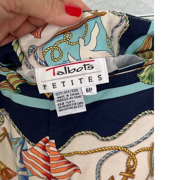 Talbots Petite Wrap Skirt - Size 8, Nautical Print - Picture 4 of 10